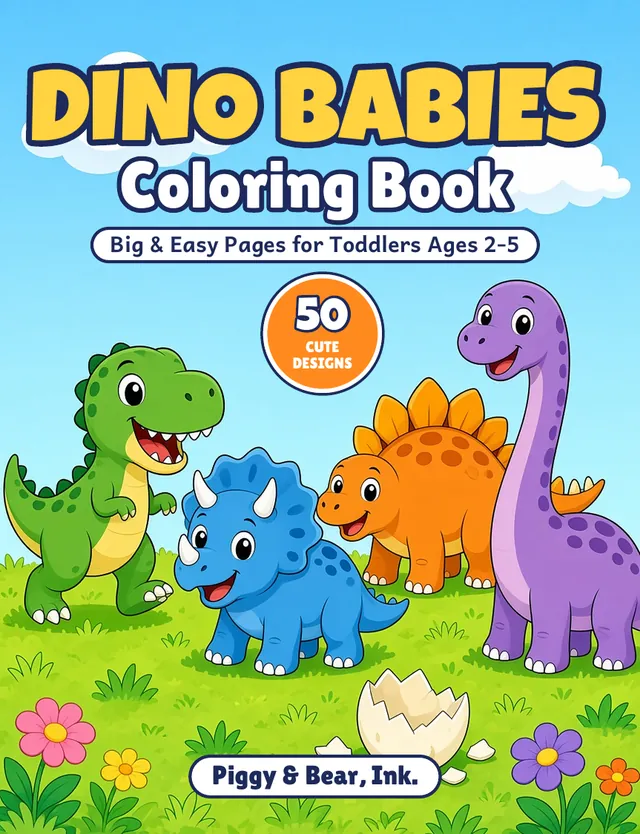 Dino Babies Coloring Book cover